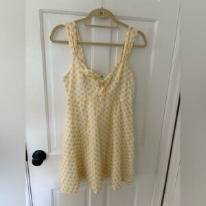 Blue Rain White and Yellow Dress